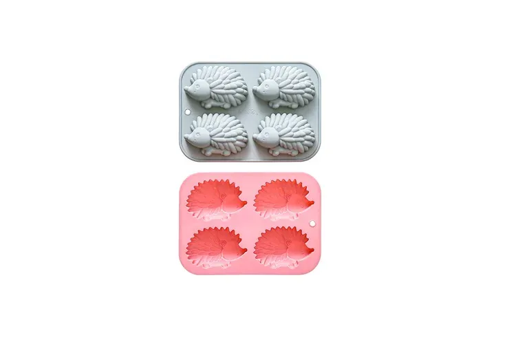 Moule silicone hérisson 4 cavités pour savon et résine