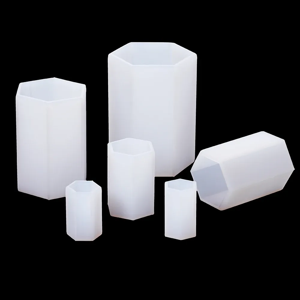Moule silicone hexagonal 2,5 à 6,6 cm pour bougie résine
