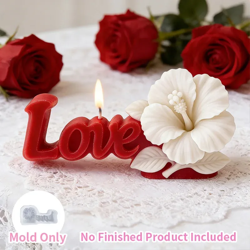 Moule silicone hibiscus pour bougie et savon