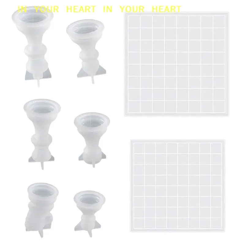 Moule silicone jeu d'échecs et plateau pour projets DIY