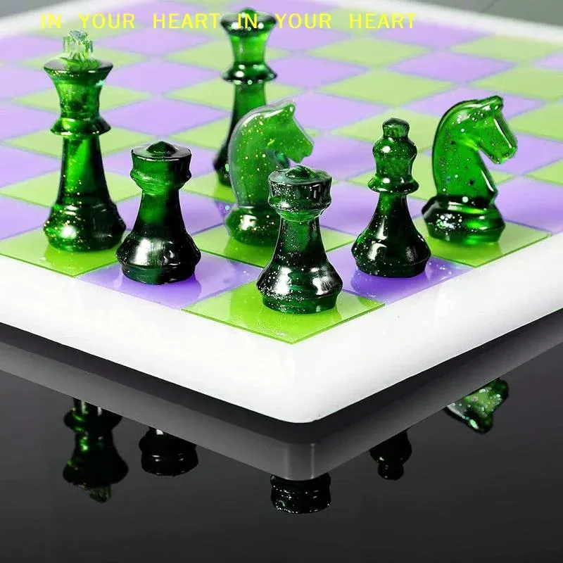Moule silicone jeu d'échecs et plateau pour projets DIY