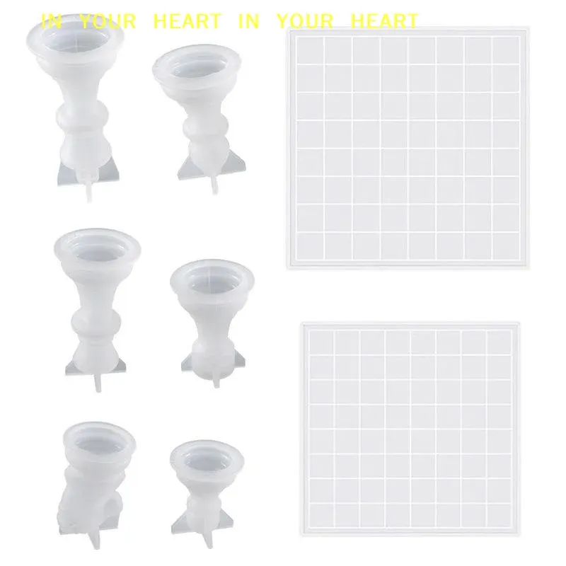 Moule silicone jeu d'échecs et plateau pour projets DIY
