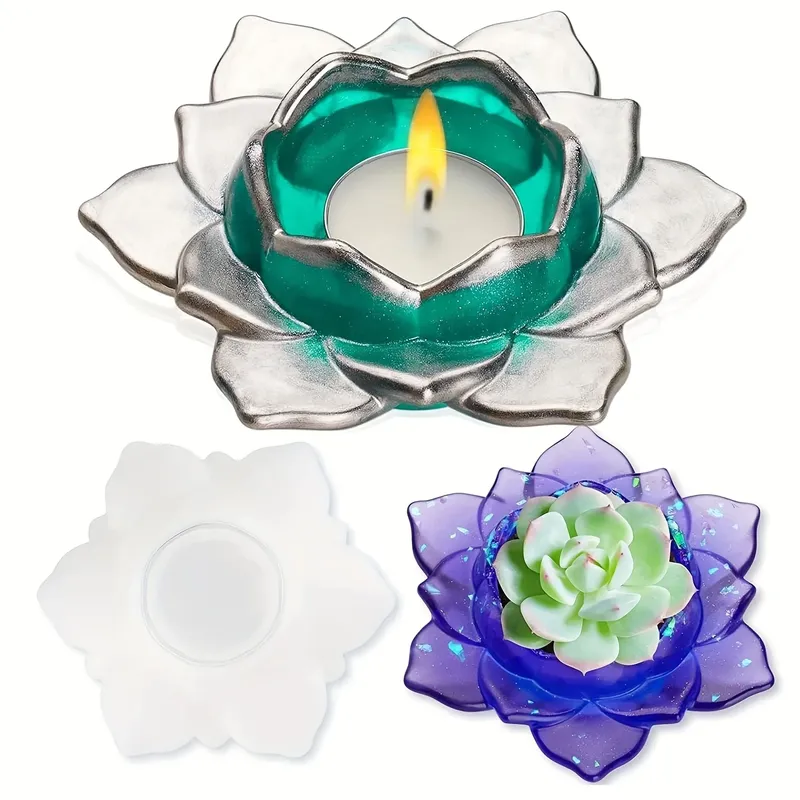 Moule silicone lampe à thé lotus boîte conteneur