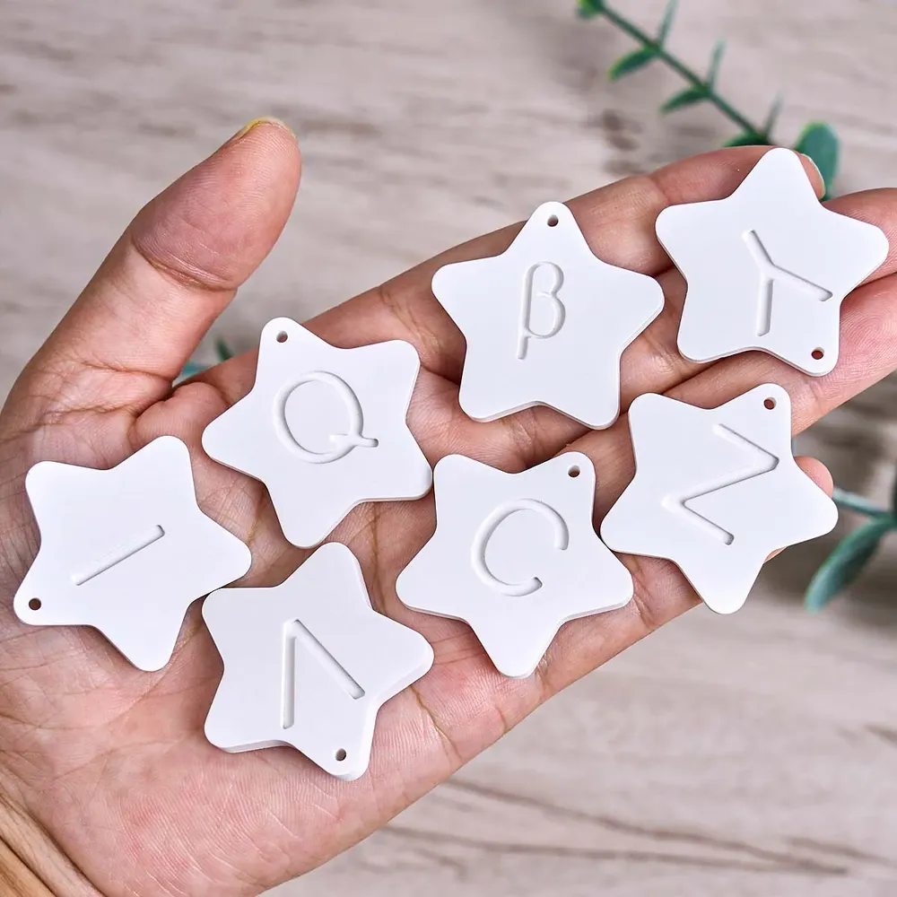 Moule silicone lettre étoile pour bijoux et porte-clés DIY