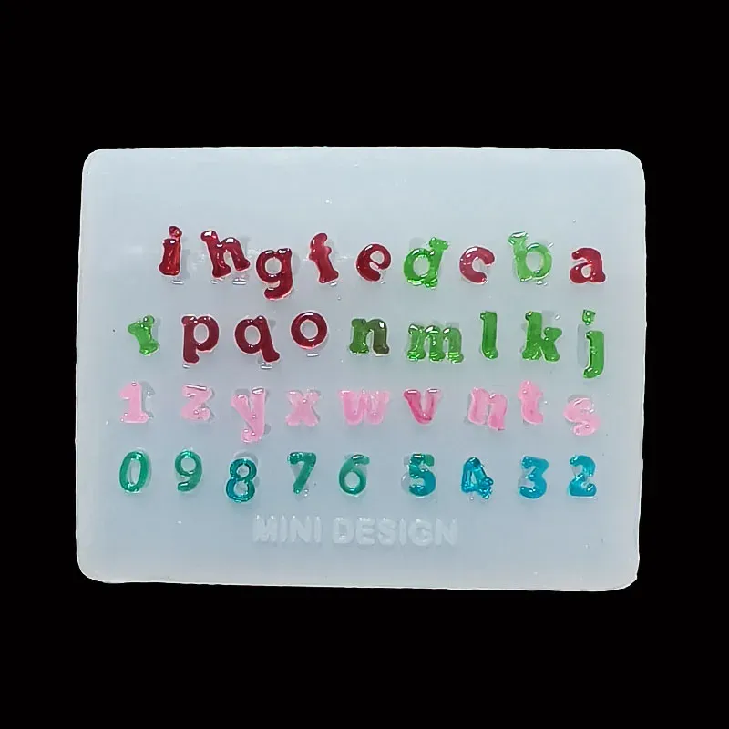 Moule silicone lettres chiffres pour bijoux DIY