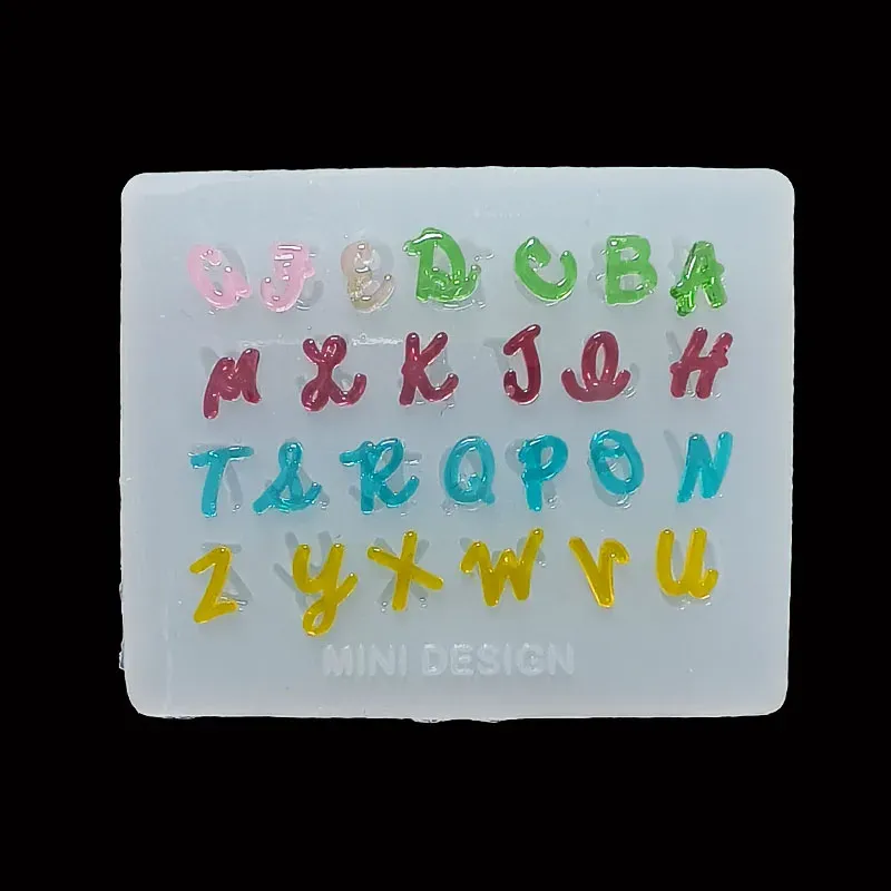 Moule silicone lettres chiffres pour bijoux DIY
