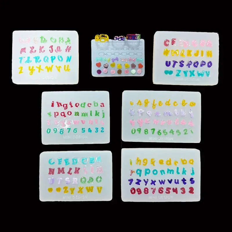 Moule silicone lettres chiffres pour bijoux DIY