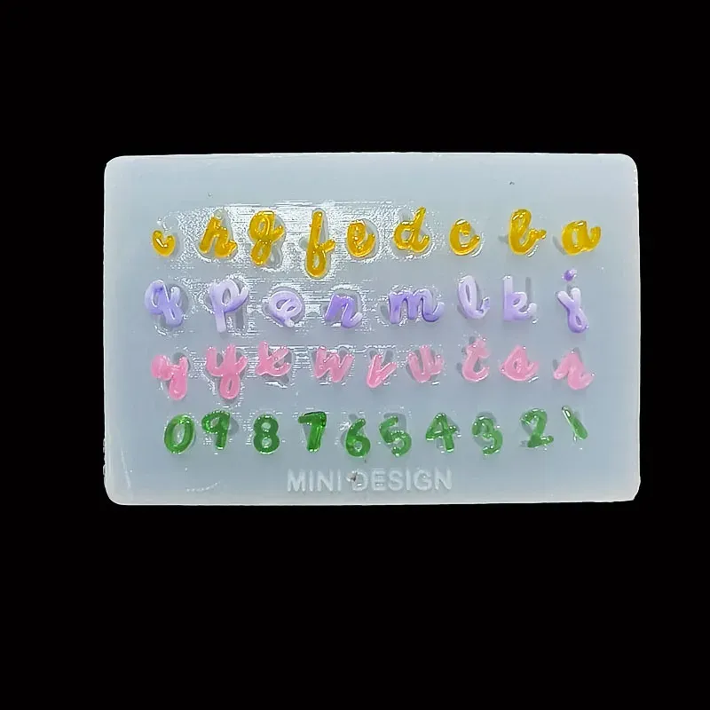 Moule silicone lettres chiffres pour bijoux DIY