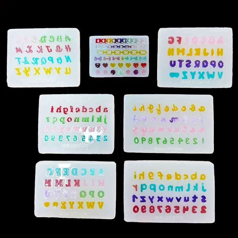 Moule silicone lettres chiffres pour bijoux DIY