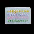 Moule silicone lettres chiffres pour bijoux DIY – Couleur GRIS (E)