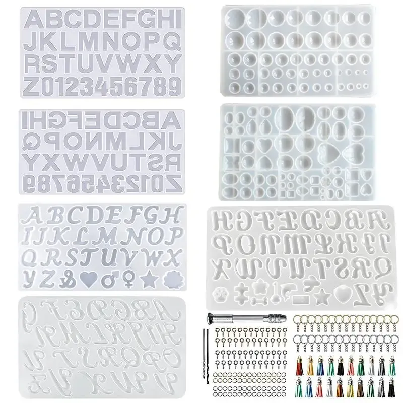 Moule silicone lettres chiffres pour porte-clés bijoux