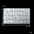 Moule silicone lettres chiffres pour porte-clés bijoux – Couleur Gris clair (A)