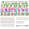 Moule silicone lettres chiffres pour porte-clés bijoux – Couleur Set 01