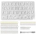 Moule silicone lettres chiffres pour porte-clés bijoux – Couleur Set 03