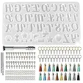 Moule silicone lettres chiffres pour porte-clés bijoux – Couleur Set 04