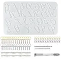 Moule silicone lettres chiffres pour porte-clés bijoux – Couleur Set 05
