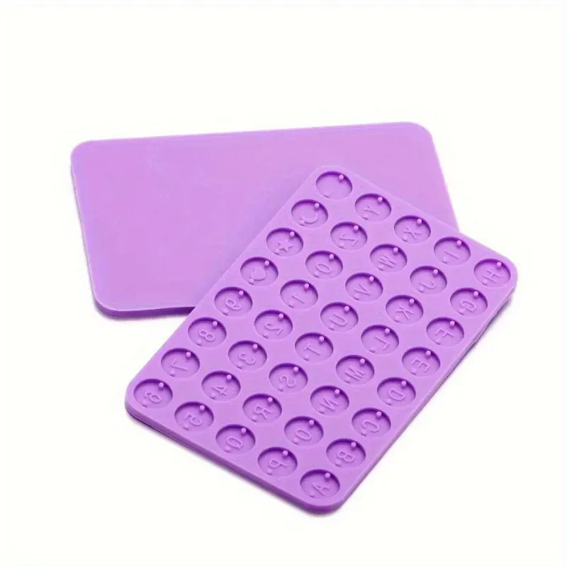 Moule silicone lettres chiffres ronds bracelet bijoux