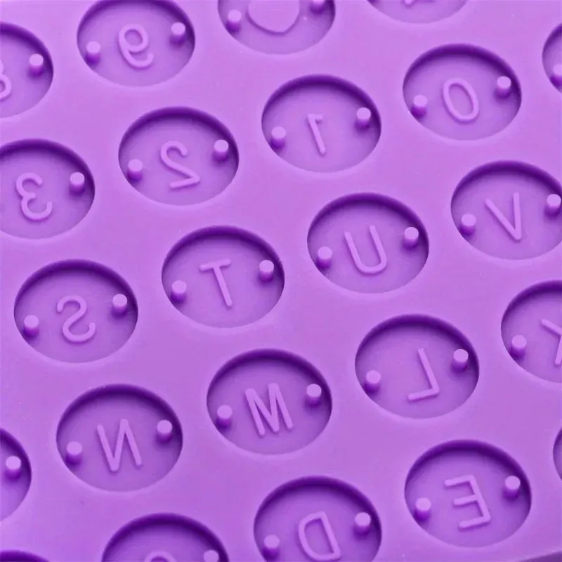 Moule silicone lettres chiffres ronds bracelet bijoux