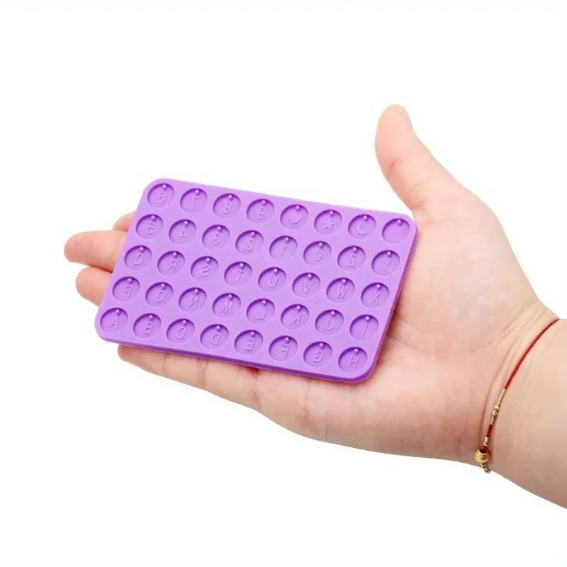 Moule silicone lettres chiffres ronds bracelet bijoux