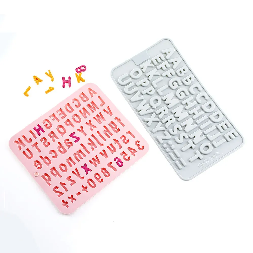 Moule silicone lettres et chiffres 3D