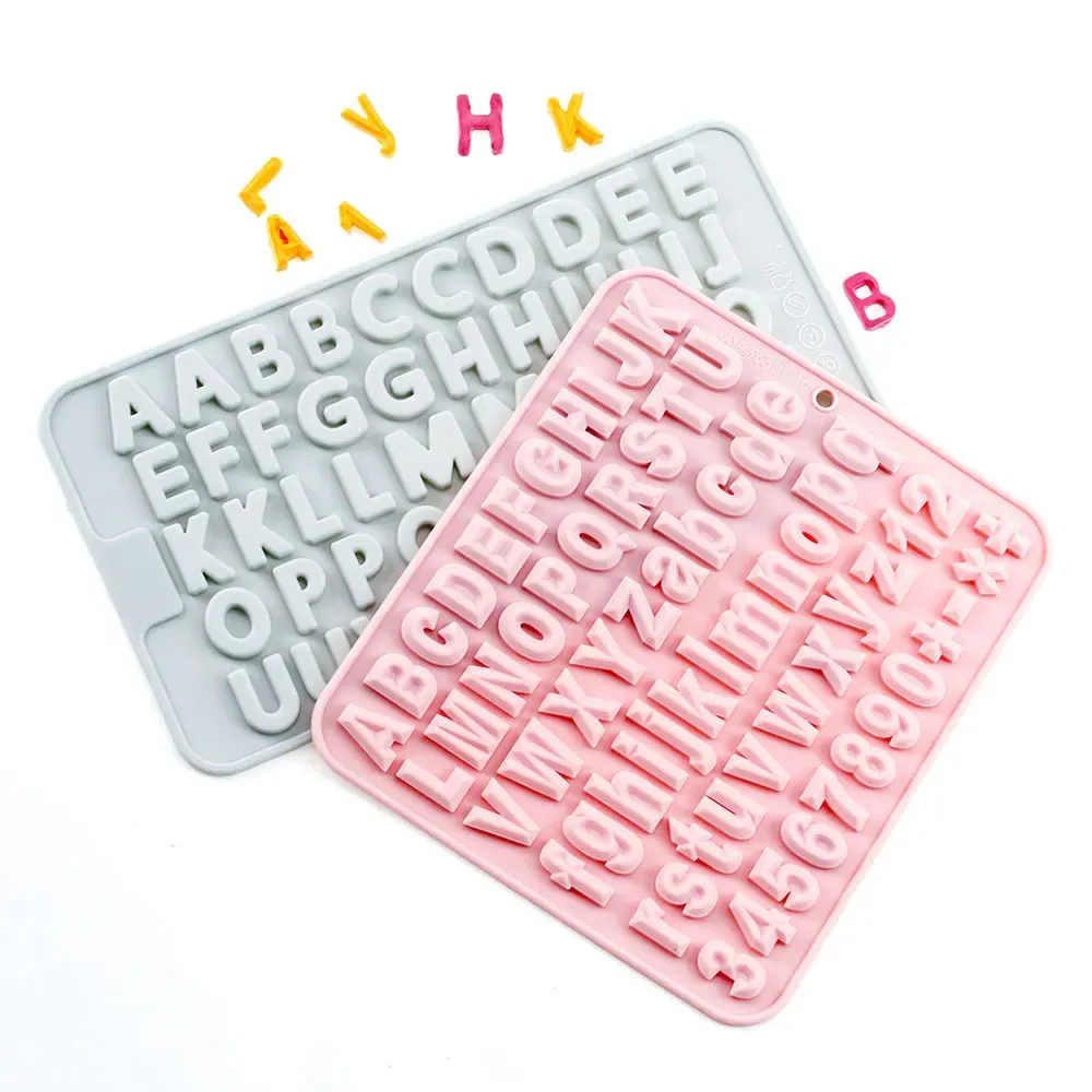 Moule silicone lettres et chiffres 3D