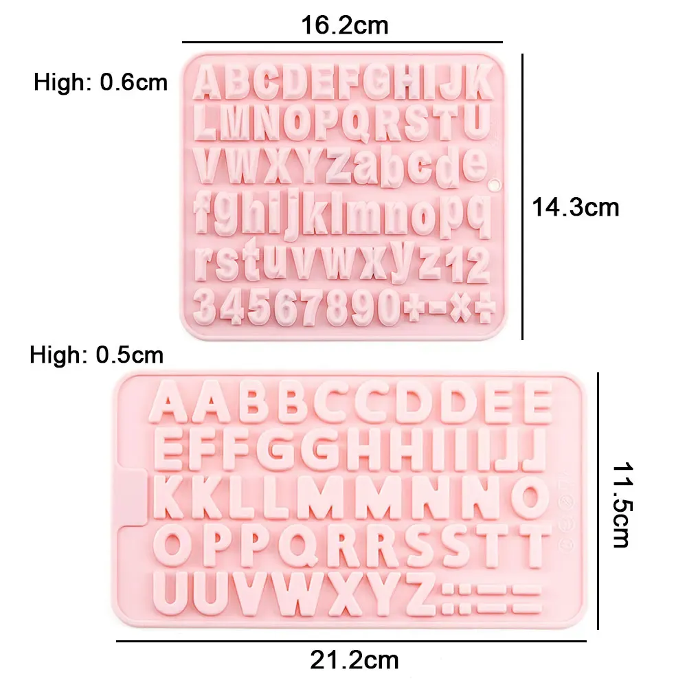 Moule silicone lettres et chiffres 3D