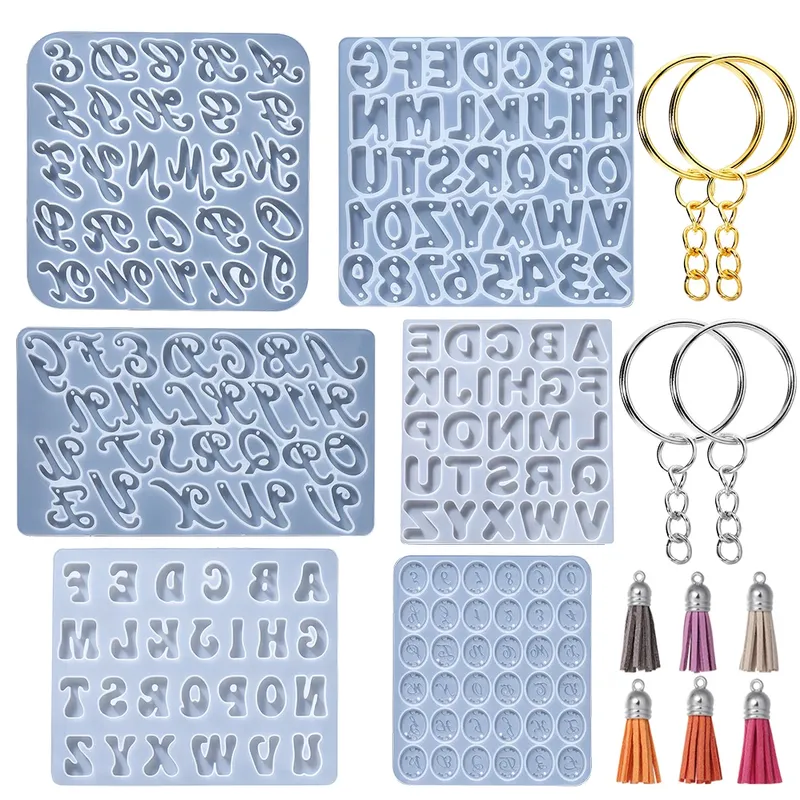 Moule silicone lettres et chiffres pour bijoux