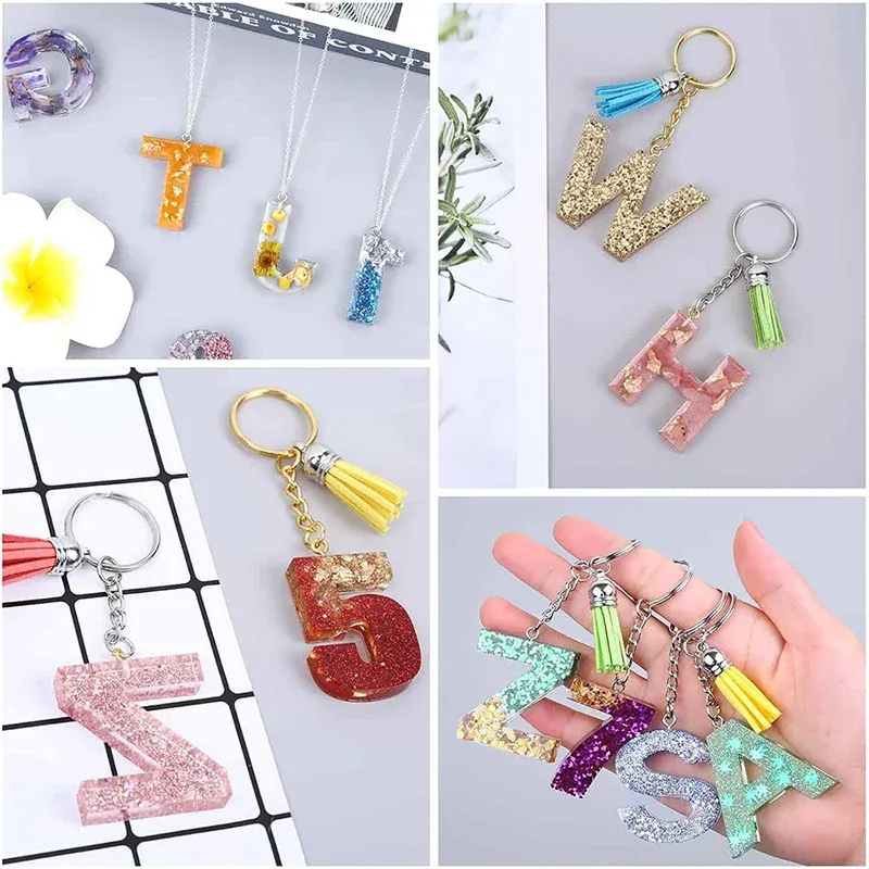 Moule silicone lettres et chiffres pour bijoux