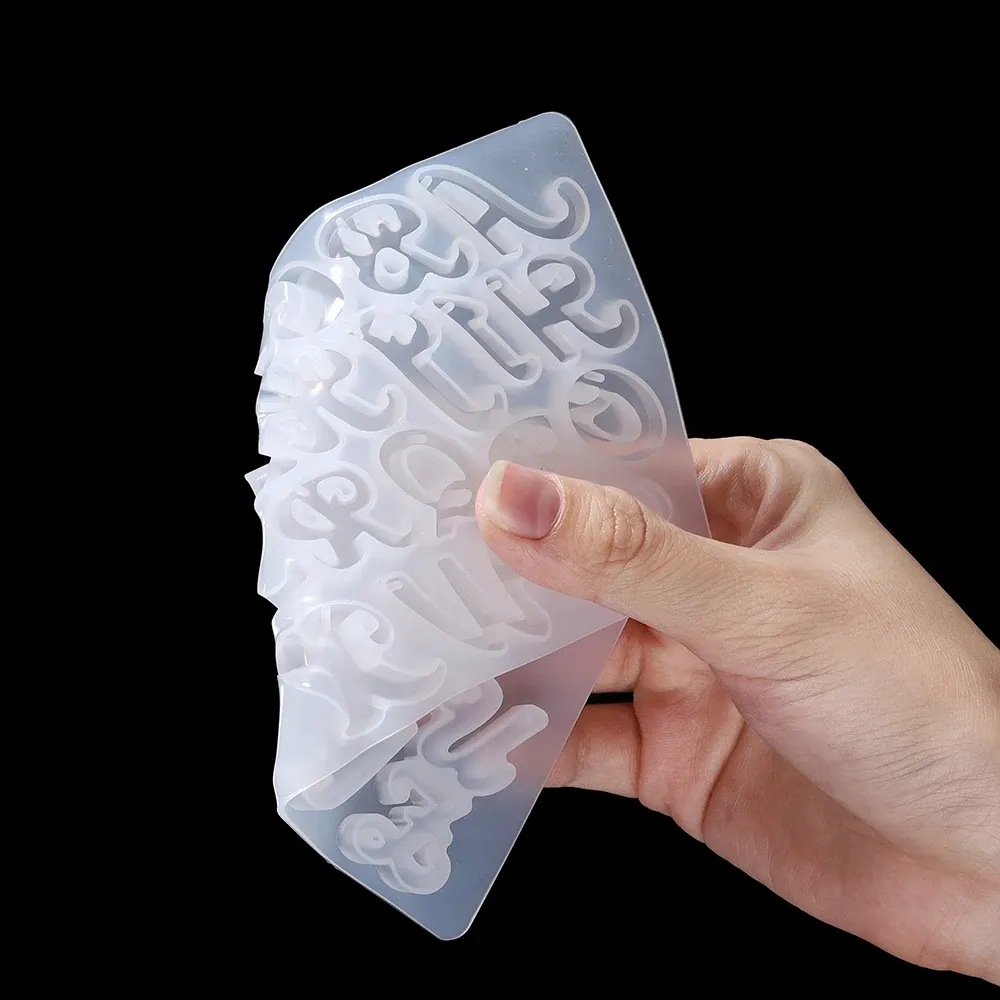 Moule silicone lettres et chiffres pour bijoux