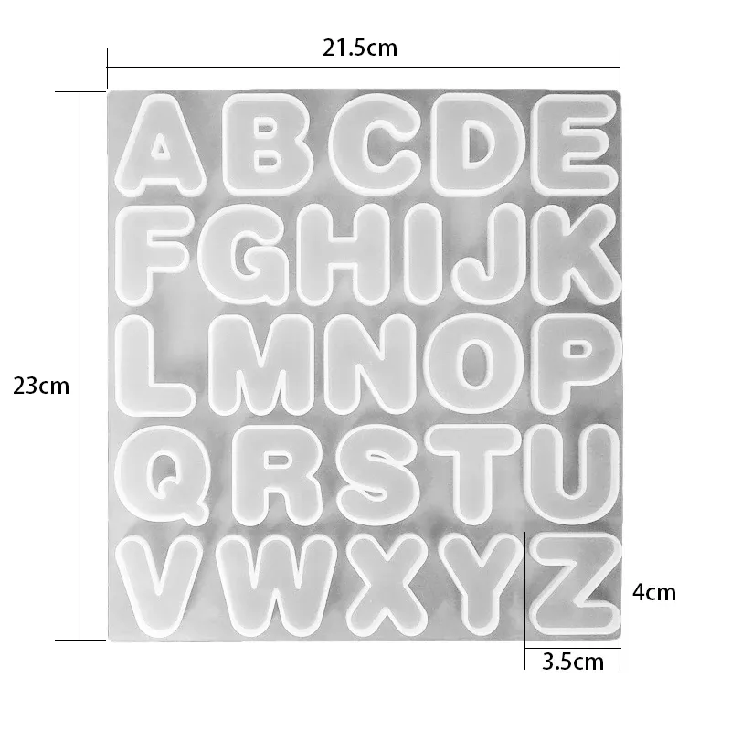 Moule silicone lettres et chiffres pour bijoux