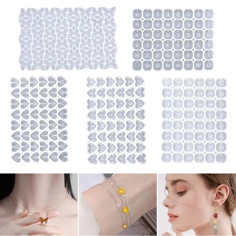 Moule silicone lettres et chiffres pour bijoux et bracelets DIY