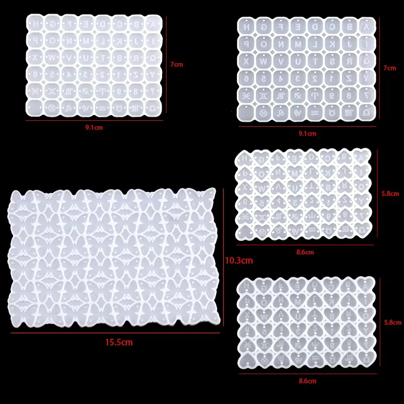 Moule silicone lettres et chiffres pour bijoux et bracelets DIY