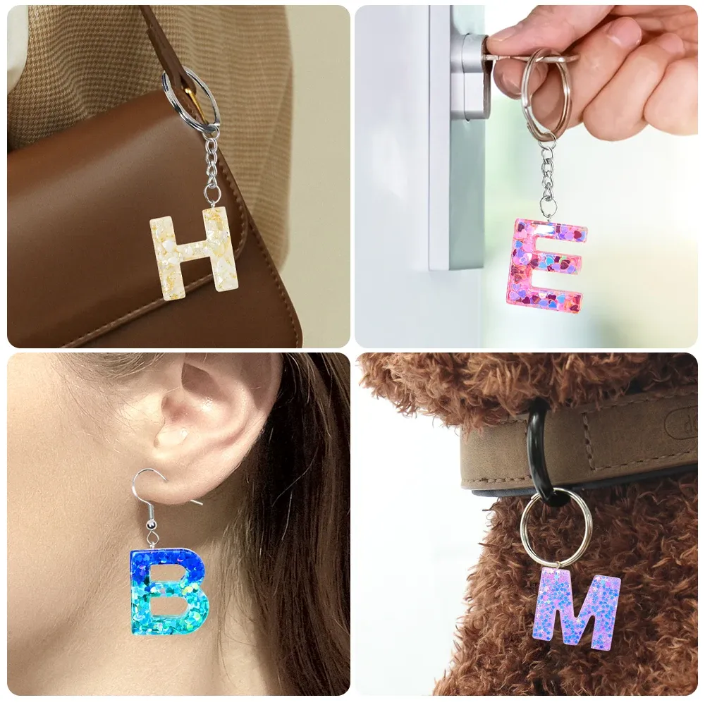 Moule silicone lettres et chiffres pour bijoux résine