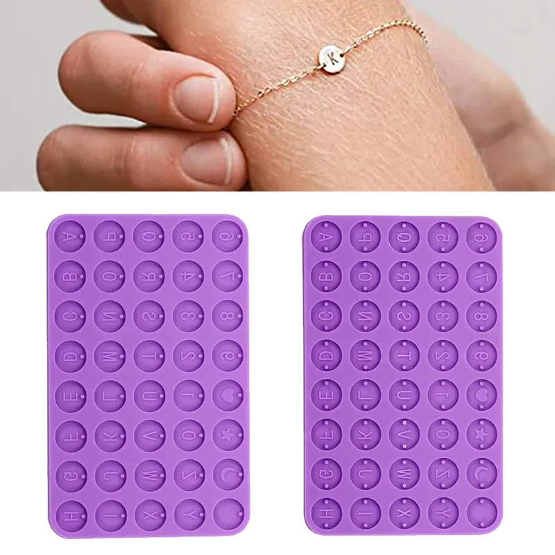 Moule silicone lettres et chiffres pour bracelets bijoux DIY