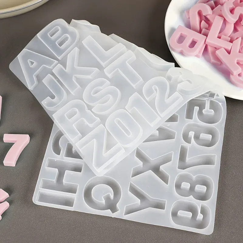 Moule silicone lettres et chiffres pour pendentifs bijoux DIY