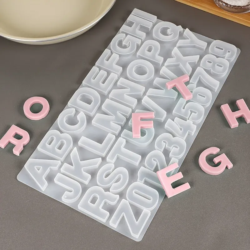 Moule silicone lettres et chiffres pour pendentifs bijoux DIY