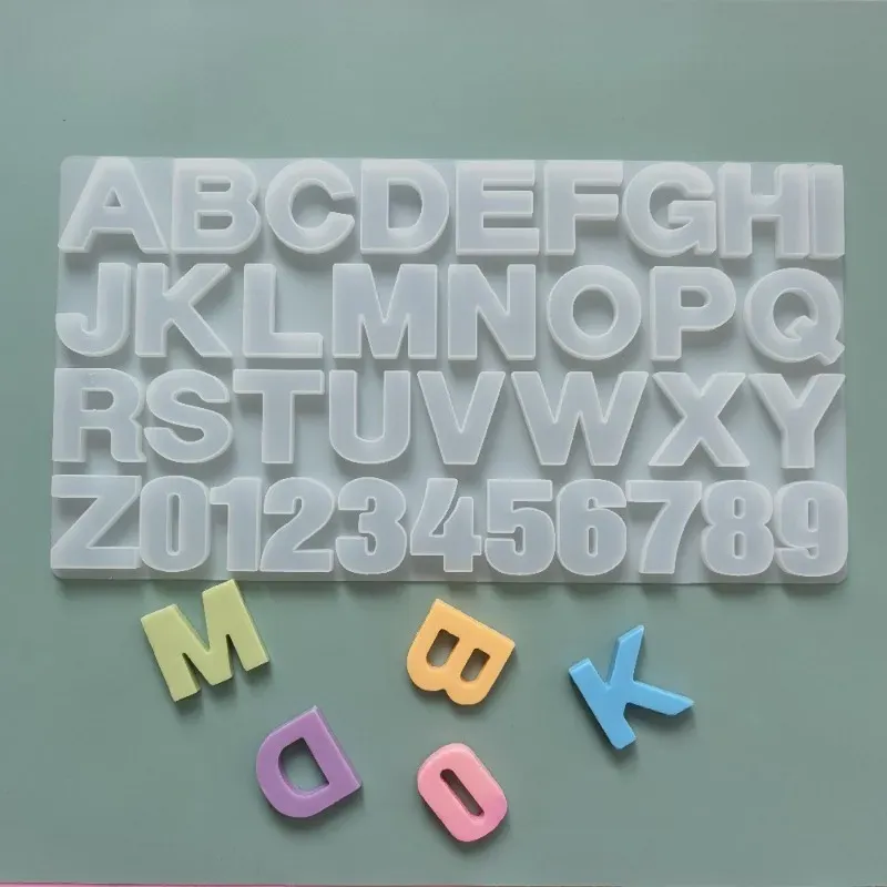 Moule silicone lettres et chiffres pour pendentifs bijoux DIY