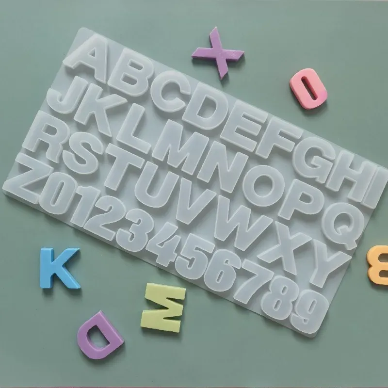 Moule silicone lettres et chiffres pour pendentifs bijoux DIY