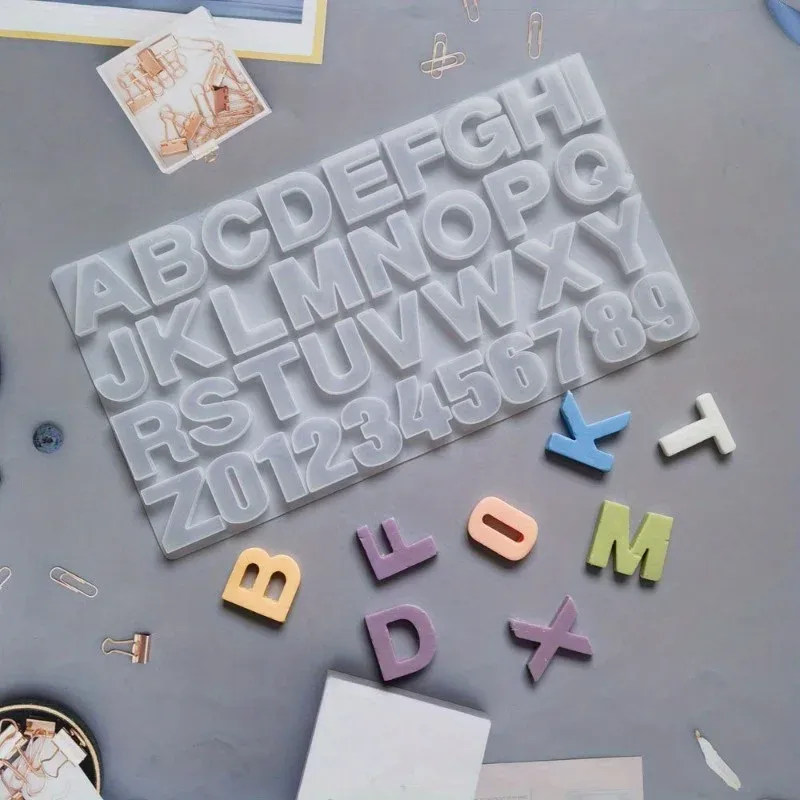 Moule silicone lettres et chiffres pour pendentifs bijoux DIY