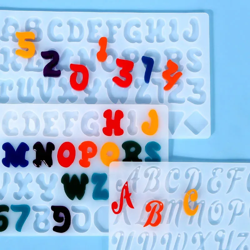 Moule silicone lettres et chiffres pour porte-clés et bijoux