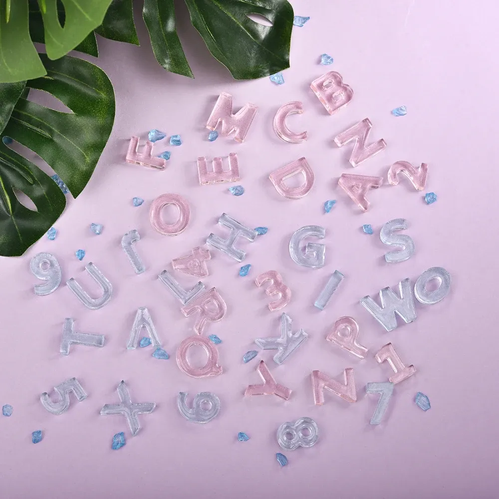 Moule silicone lettres et chiffres pour porte-clés et bijoux