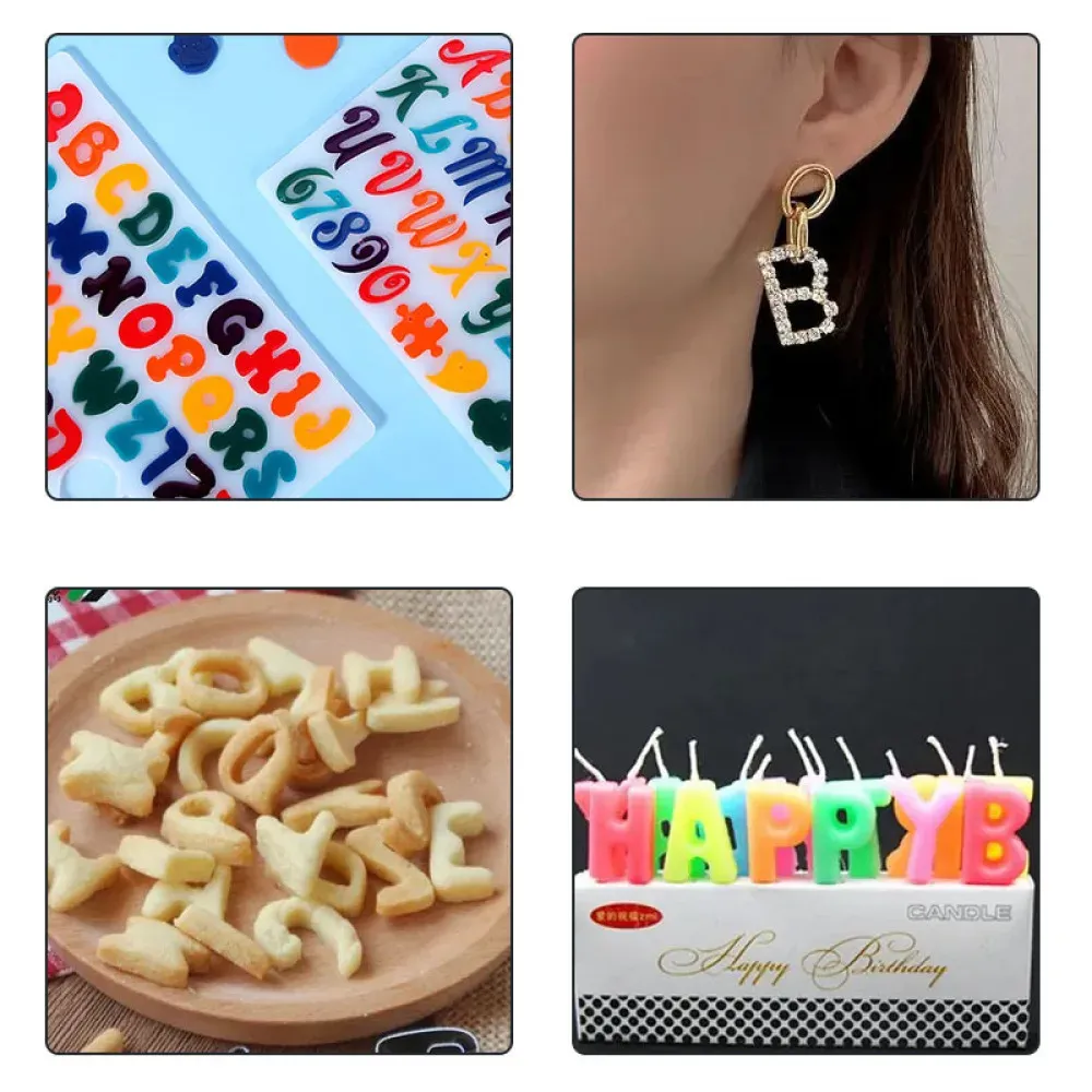 Moule silicone lettres et chiffres pour porte-clés et bijoux