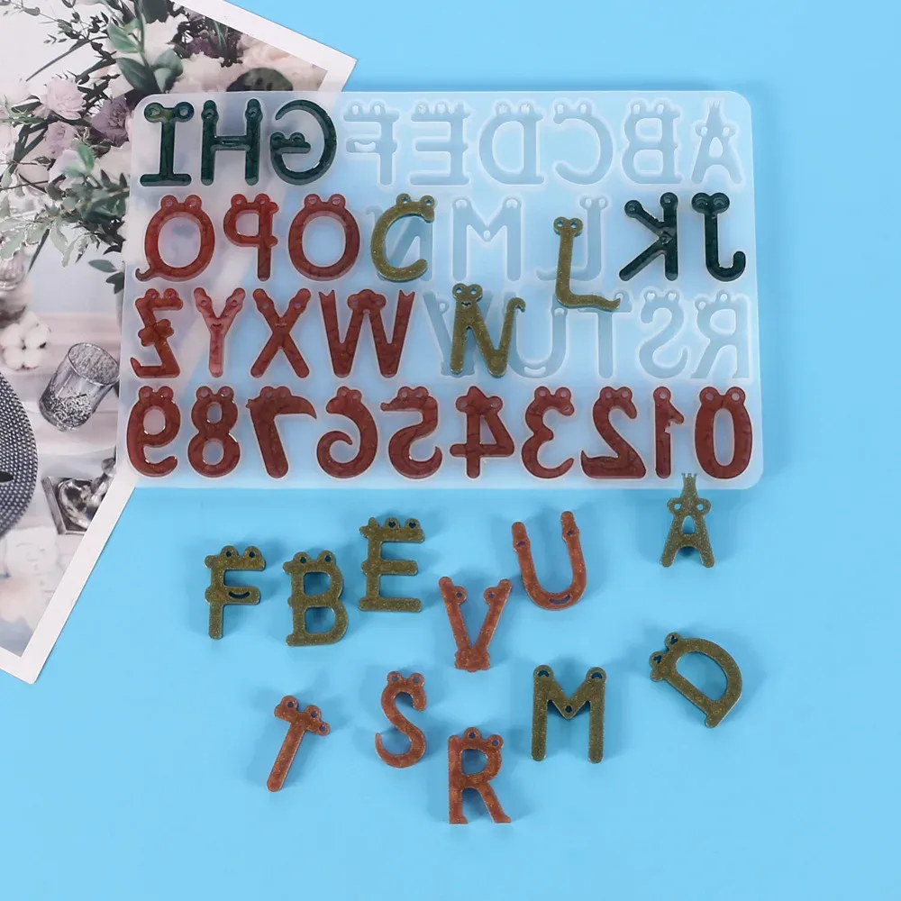 Moule silicone lettres et chiffres pour porte-clés et bijoux