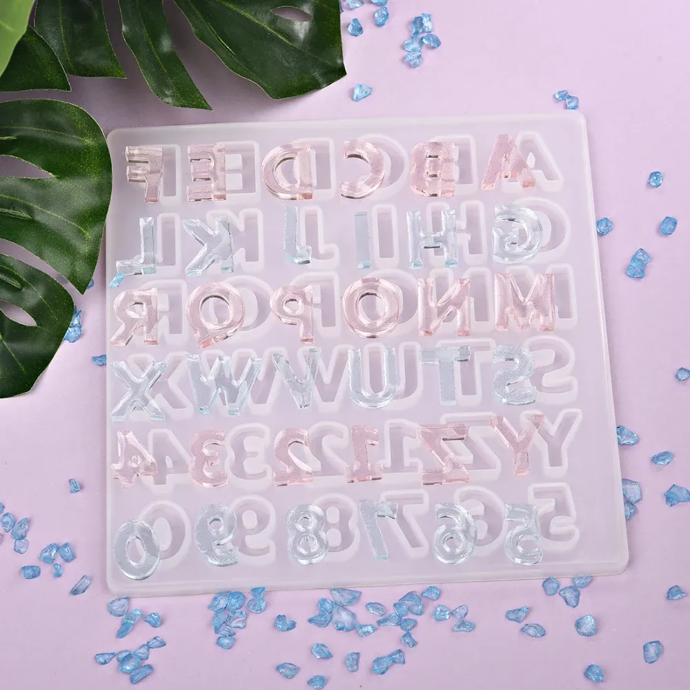 Moule silicone lettres et chiffres pour porte-clés et bijoux