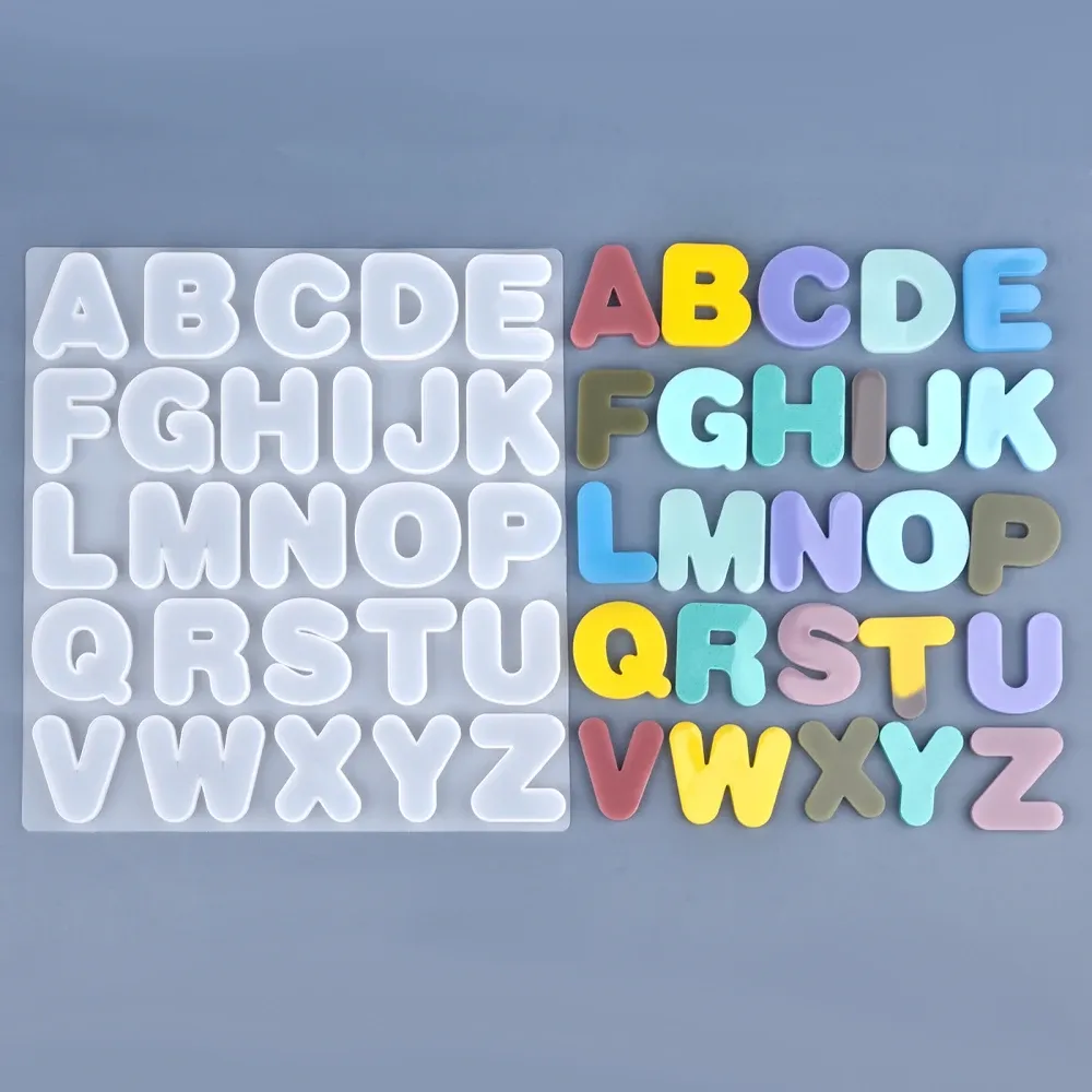Moule silicone lettres et chiffres pour porte-clés et bijoux