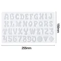 Moule silicone lettres et chiffres pour porte-clés et bijoux – Couleur GRIS (05)