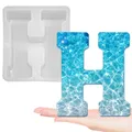 Moule silicone lettres majuscules 26 pièces alphabet – Couleur Bleu profond (H)