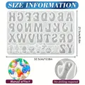 Moule silicone lettres pour porte-clés et bijoux résine – Couleur 1pc letter mold