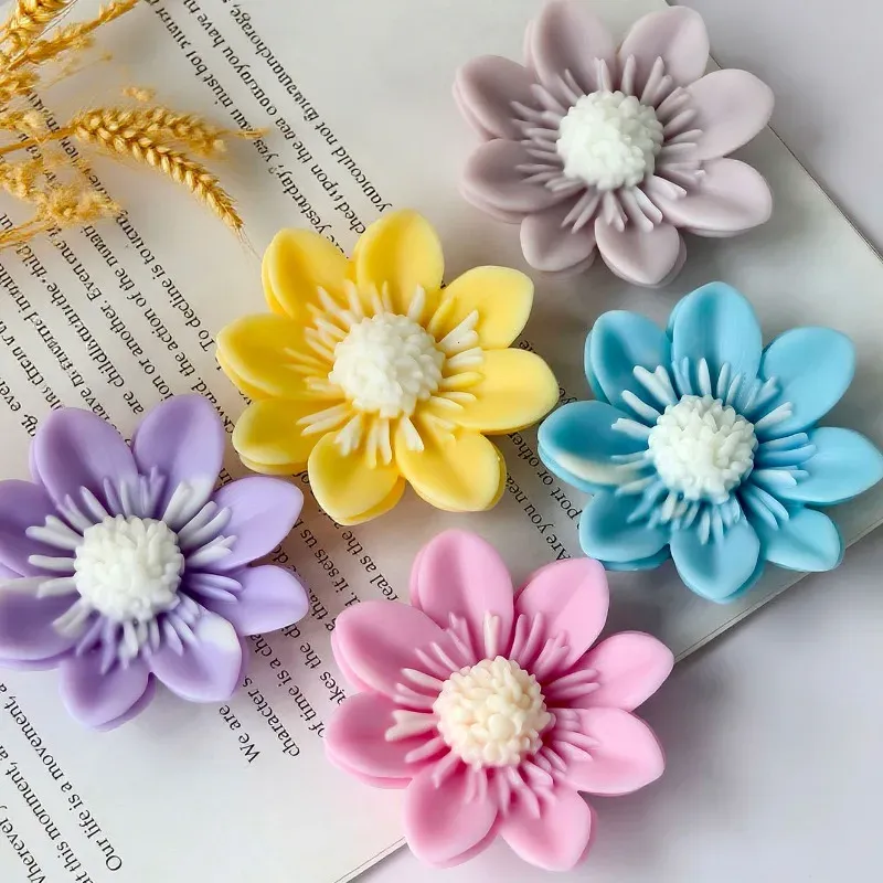 Moule silicone lotus 3D pour bougie et savon