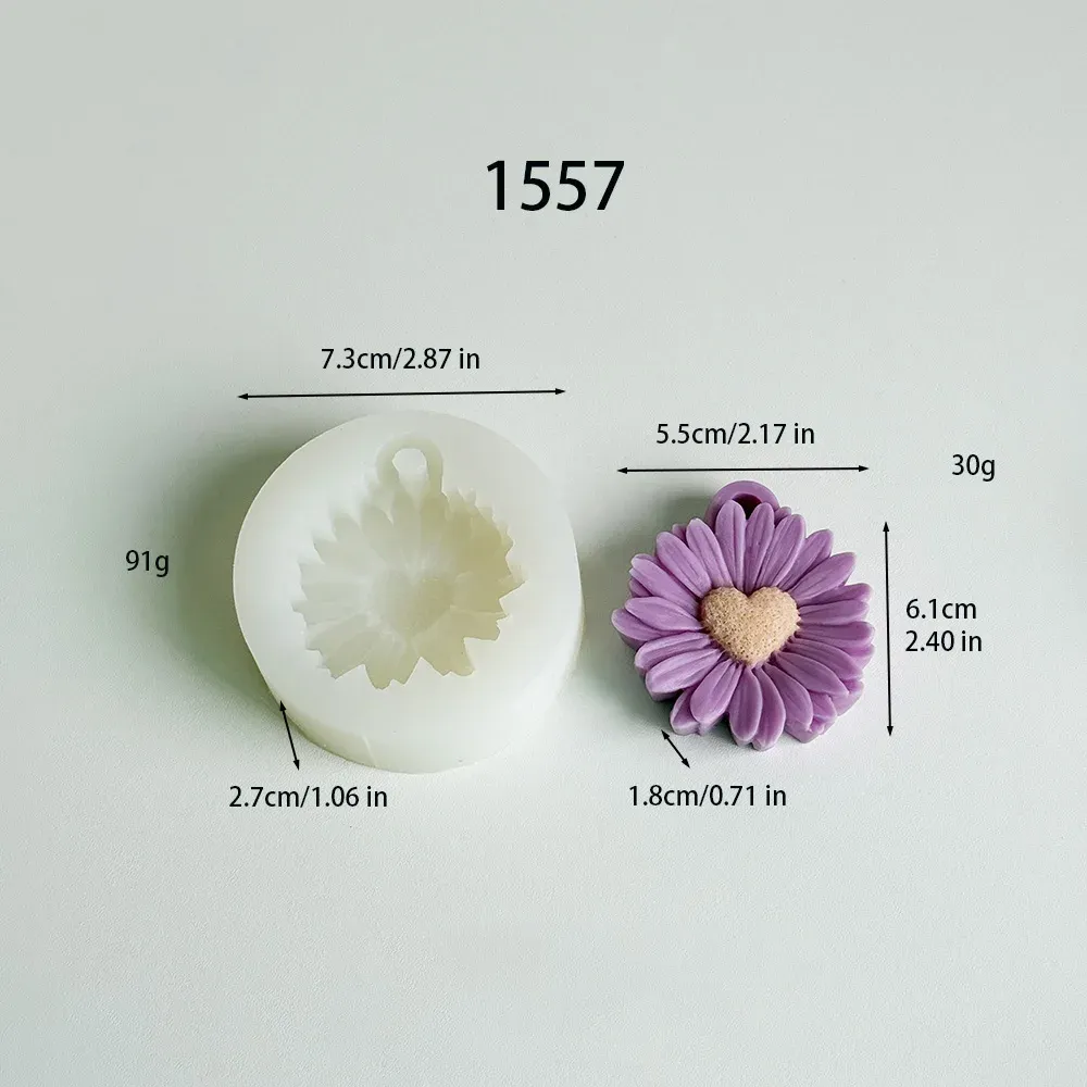 Moule silicone marguerite amour pour bougie parfumée